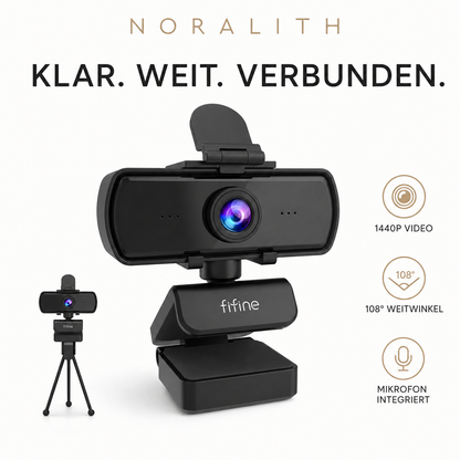FIFINE K420 Full HD Webcam 1440p – Mit Mikrofon & Stativ