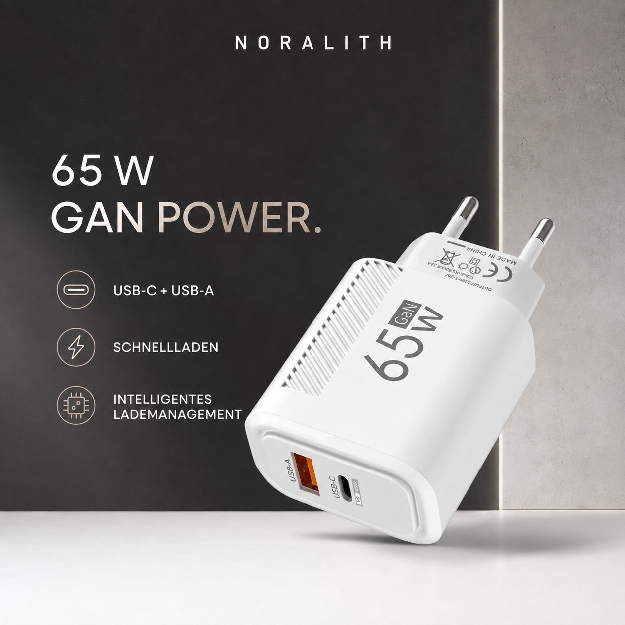 65W USB-C Schnellladegerät GaN – Für iPhone, Samsung & Xiaomi