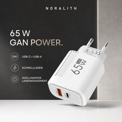 65W USB-C Schnellladegerät GaN – Für iPhone, Samsung & Xiaomi