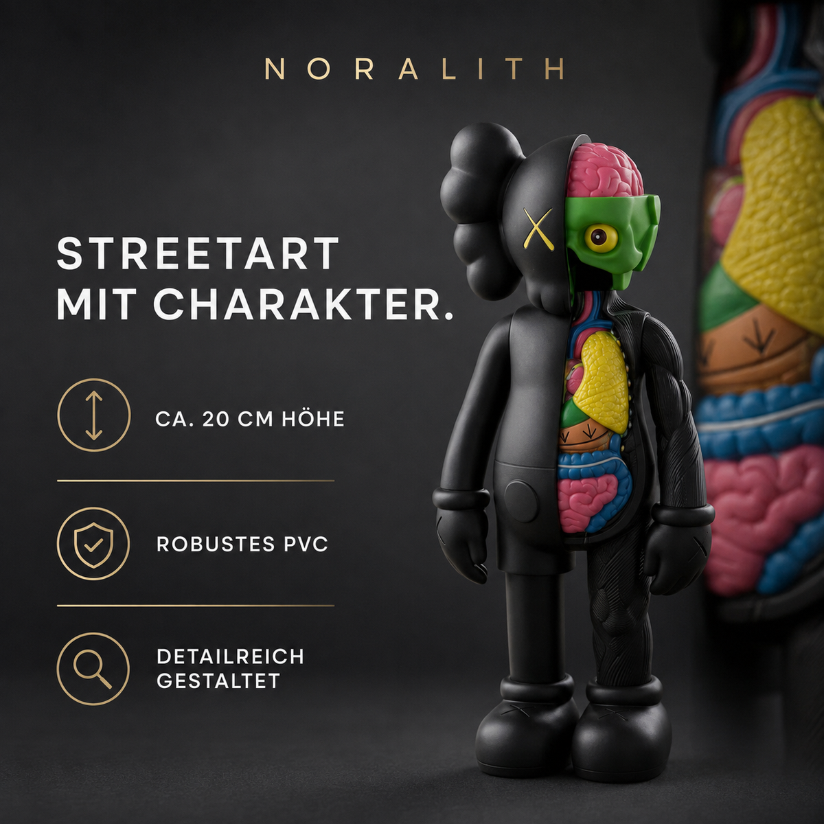 Streetart Bären-Deko-Figur – Statue für Regal & Schreibtisch