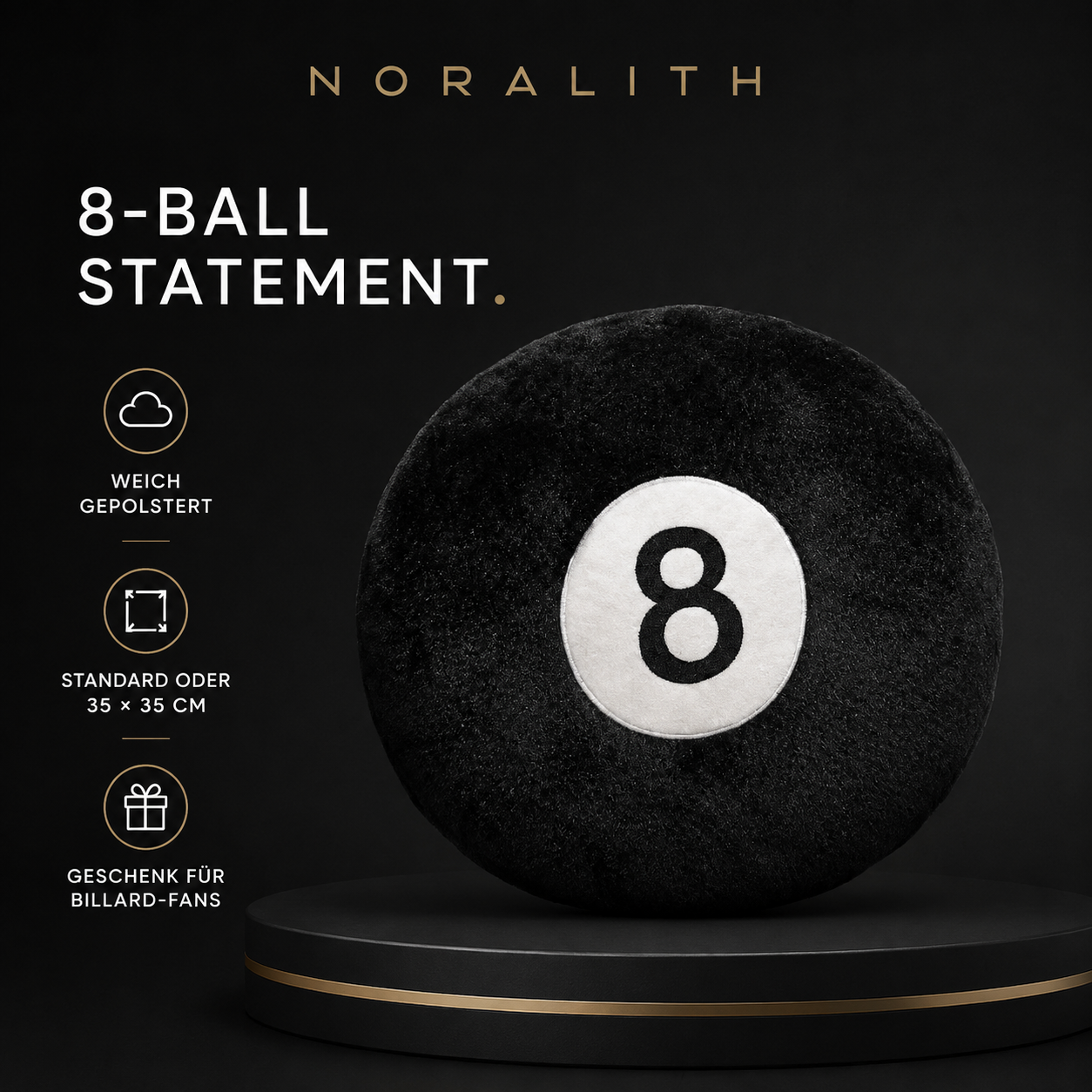 8-Ball Billard-Kissen – Deko-Kissen für Sofa & Zimmer