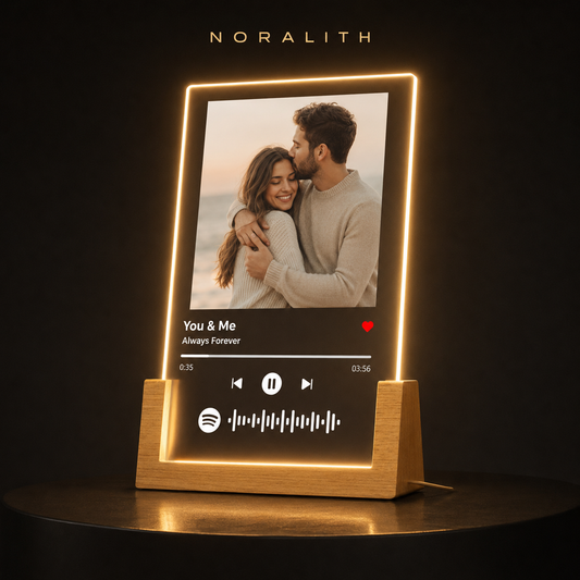 Personalisierte Musik-Plakette mit Foto & LED-Licht
