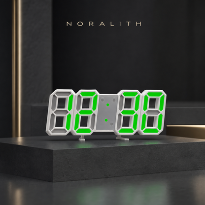 3D LED Wanduhr – Digitaler Wecker mit Kalender & Temperaturanzeige
