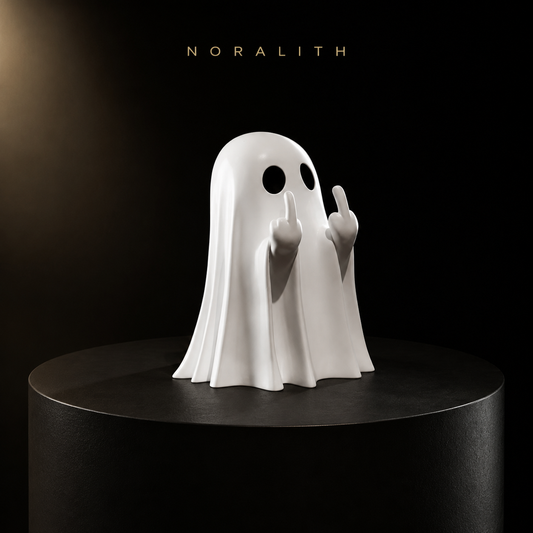 Lustige Geist-Figur mit Stinkefinger – Halloween-Deko