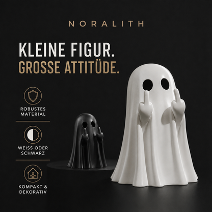 Lustige Geist-Figur mit Stinkefinger – Halloween-Deko