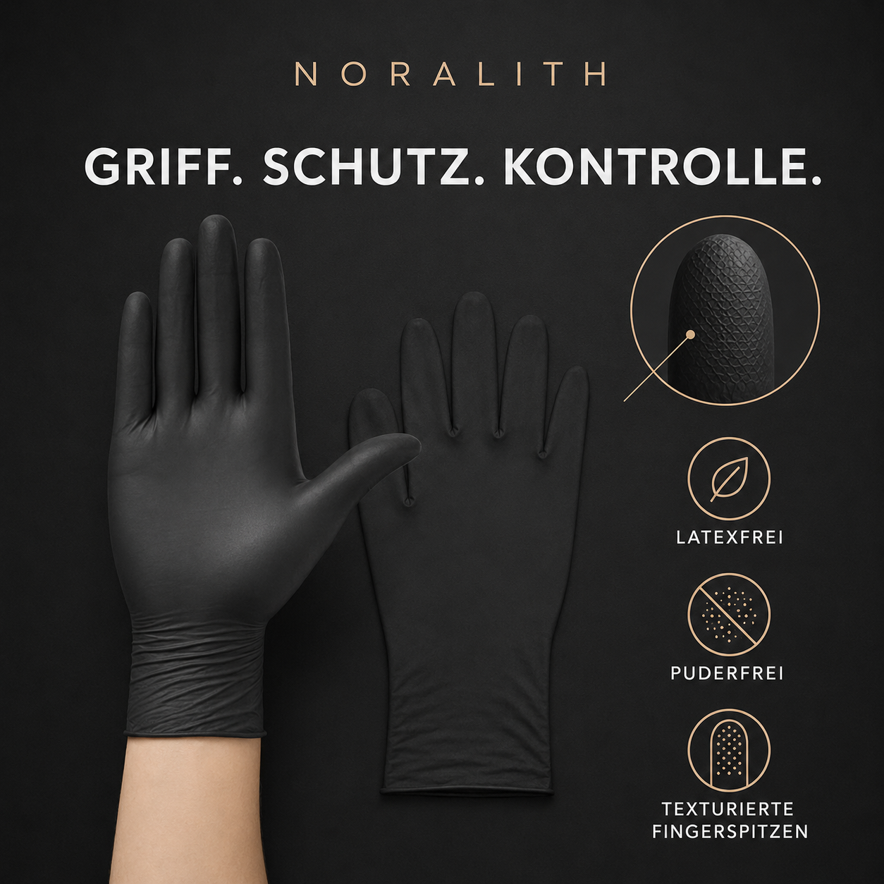 Nitril-Einweghandschuhe Schwarz – Puderfrei, Latexfrei