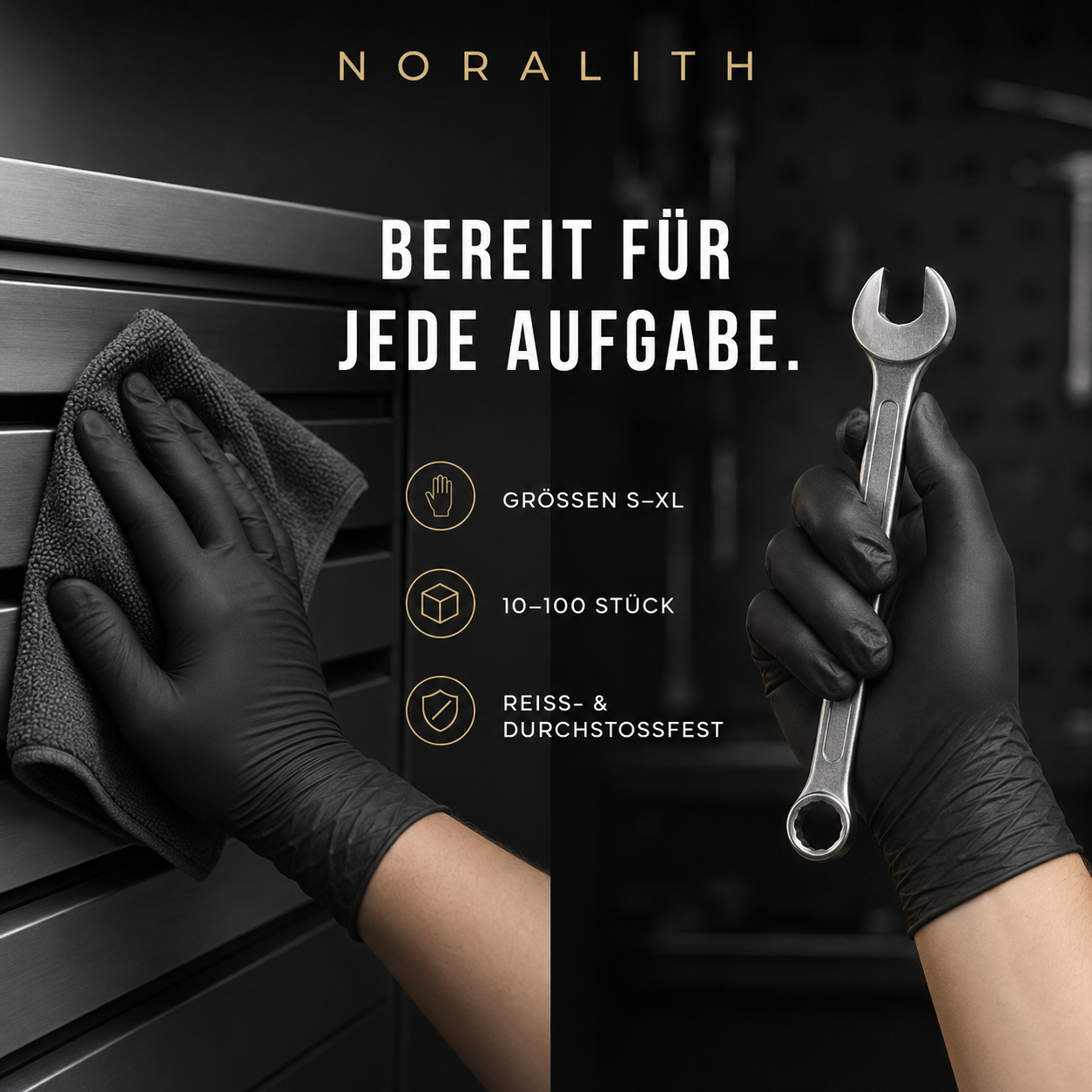 Nitril-Einweghandschuhe Schwarz – Puderfrei, Latexfrei