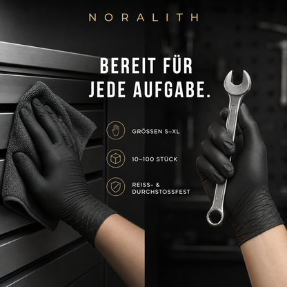 Nitril-Einweghandschuhe Schwarz – Puderfrei, Latexfrei
