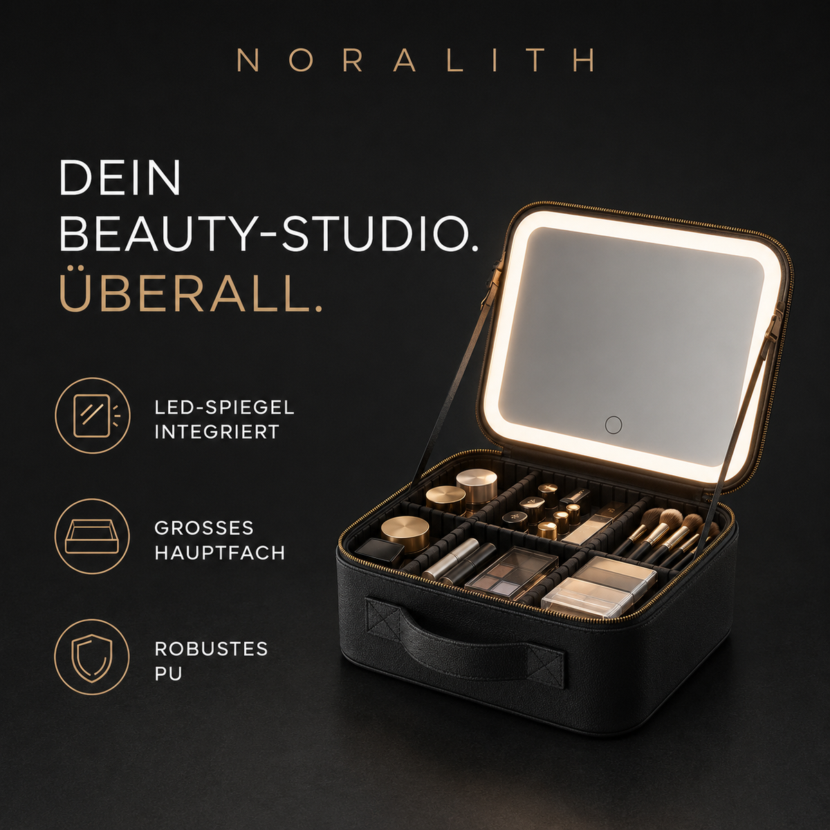 LED Kosmetiktasche mit Spiegel – Perfektes Licht für unterwegs