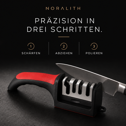 Messerschärfer 3-in-1 – Schleifstein aus Keramik & Edelstahl