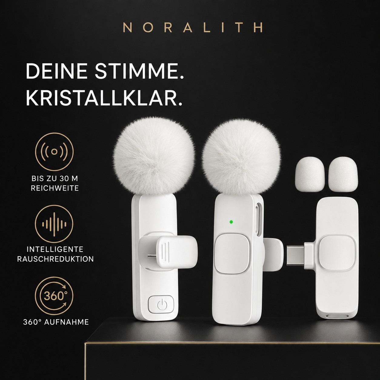 Kabelloses Lavalier-Mikrofon USB-C – Ansteckmikrofon für Smartphone & Tablet