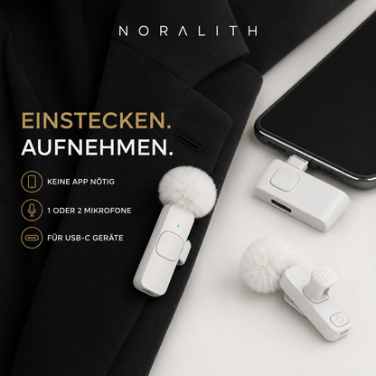 Kabelloses Lavalier-Mikrofon USB-C – Ansteckmikrofon für Smartphone & Tablet