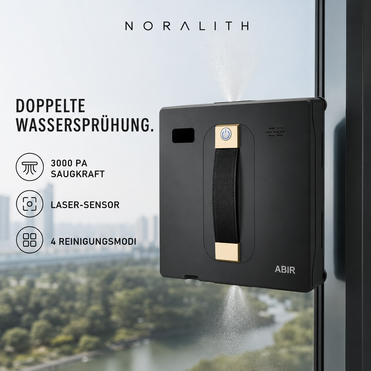ABIR WD8 Fensterputz-Roboter – Doppelte Wassersprühung, Laser-Sensor