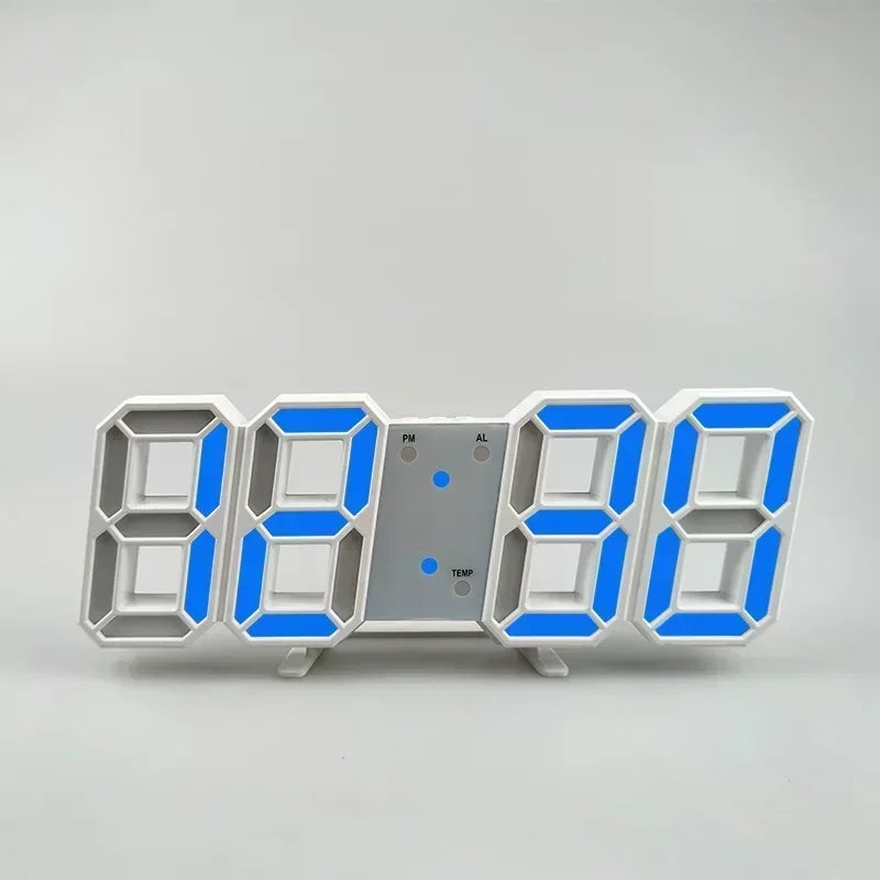 3D LED Wanduhr – Digitaler Wecker mit Kalender & Temperaturanzeige