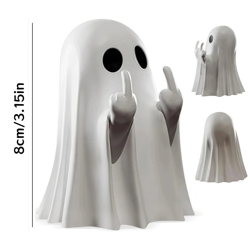 Lustige Geist-Figur mit Stinkefinger – Halloween-Deko