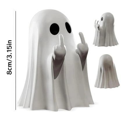 Lustige Geist-Figur mit Stinkefinger – Halloween-Deko