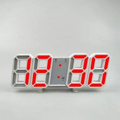 3D LED Wanduhr – Digitaler Wecker mit Kalender & Temperaturanzeige