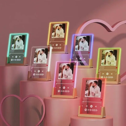 Personalisierte Musik-Plakette mit Foto & LED-Licht