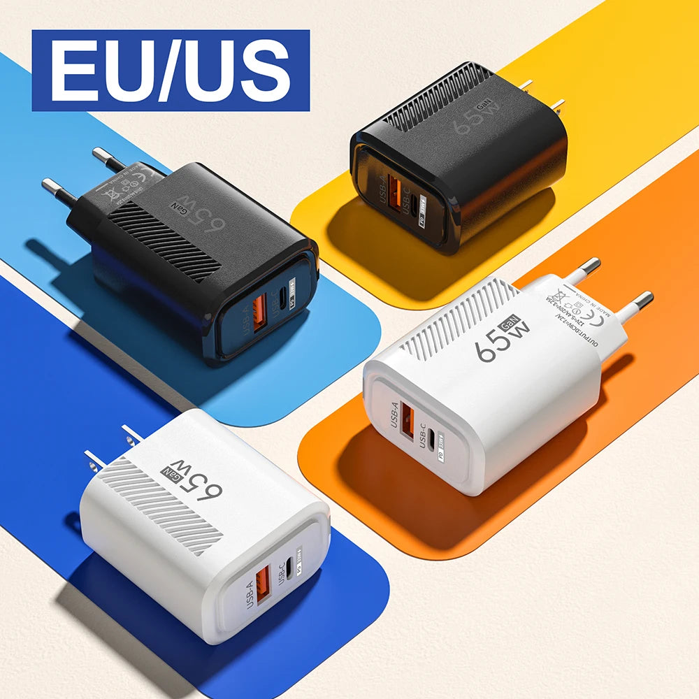 65W USB-C Schnellladegerät GaN – Für iPhone, Samsung & Xiaomi
