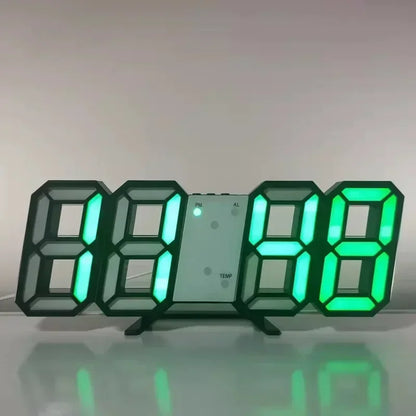 3D LED Wanduhr – Digitaler Wecker mit Kalender & Temperaturanzeige