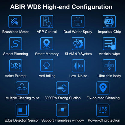ABIR WD8 Fensterputz-Roboter – Doppelte Wassersprühung, Laser-Sensor