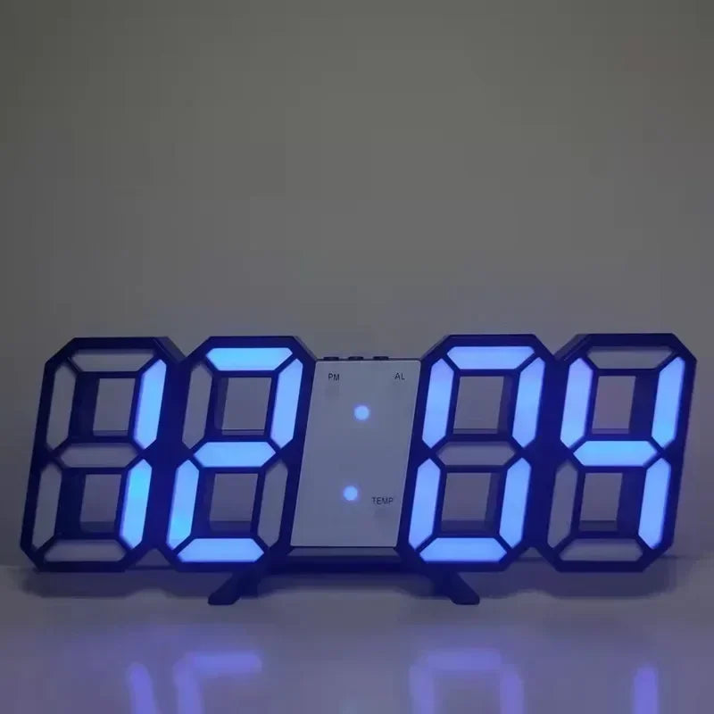 3D LED Wanduhr – Digitaler Wecker mit Kalender & Temperaturanzeige