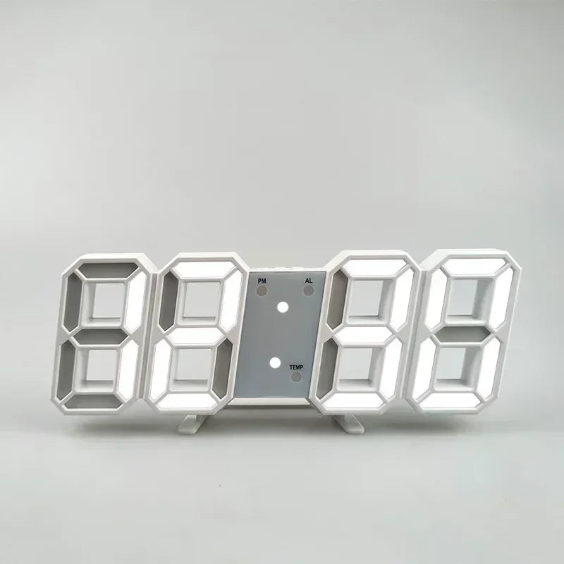 3D LED Wanduhr – Digitaler Wecker mit Kalender & Temperaturanzeige