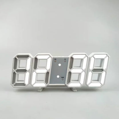 3D LED Wanduhr – Digitaler Wecker mit Kalender & Temperaturanzeige