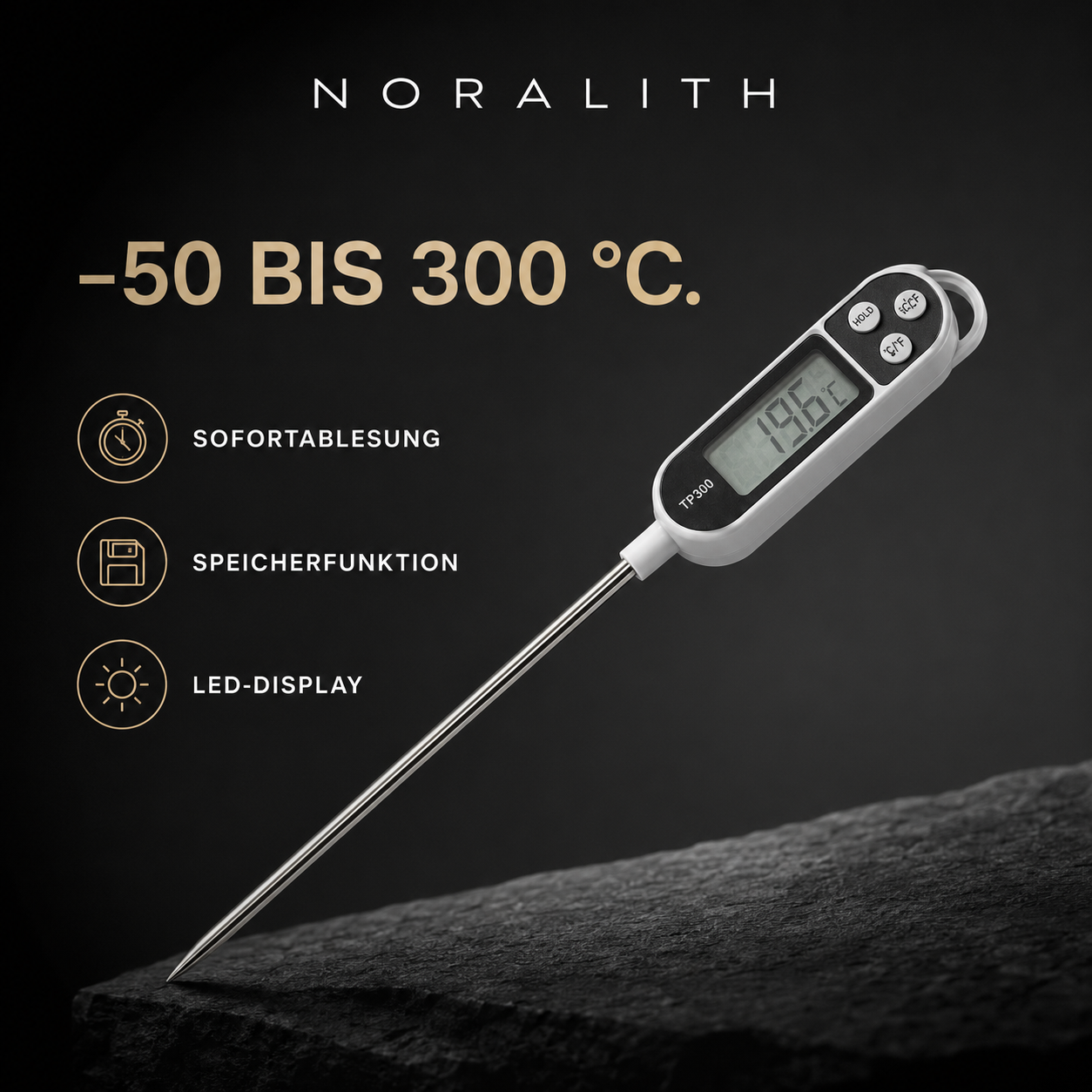 Digitales Grill- & Küchenthermometer TP300 – Mit Sonde für Fleisch & BBQ